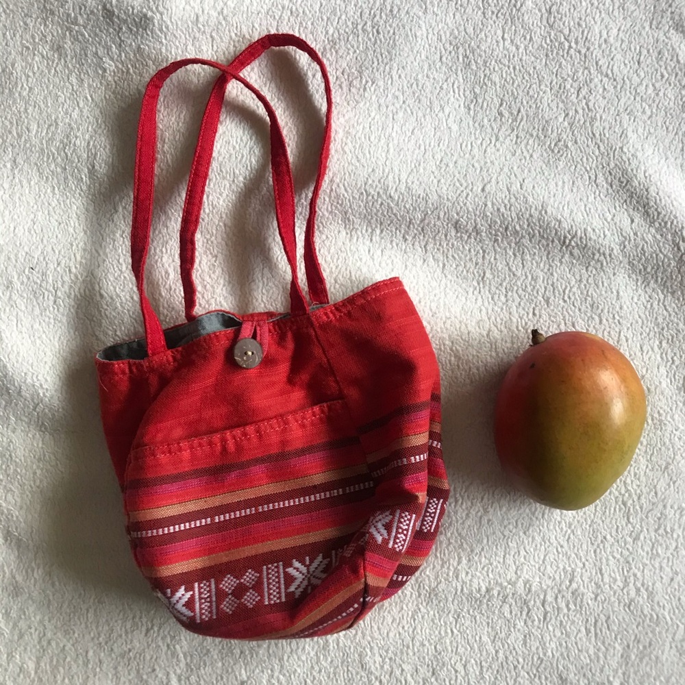 Red embroidery bag